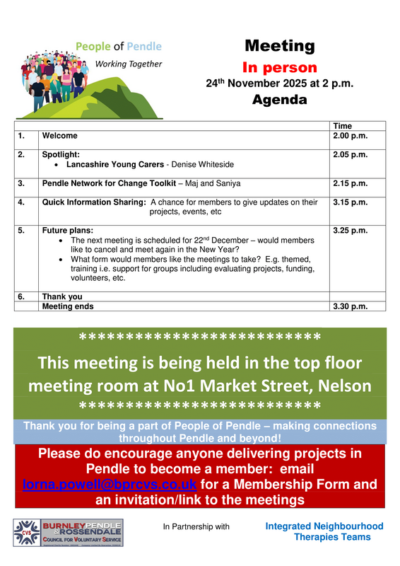 People of Pendle Agenda May 2025